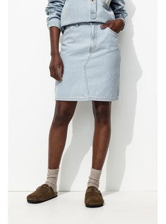 Jupe Courte en Jean Rayé Femme - Multicolore Raye