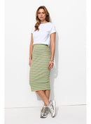 Jupe Midi Rayée Femme - Multicolore Raye