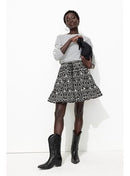 Jupe en Broderie Anglaise - Noir Imprime