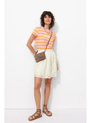 Jupe Courte Broderie Anglaise - Naturel Uni Clair