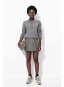 Jupe-short à Carreaux Femme - Gris Carreaux