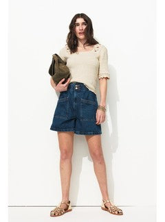 Pull en Crochet Femme - Naturel Uni Clair