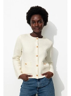 Cardigan Style Mademoiselle - Naturel Uni Clair
