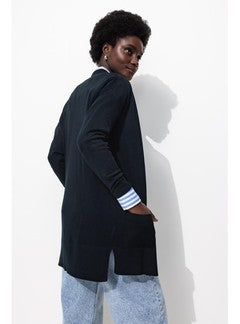 Long Gilet Fin Éco-conçu - Bleu Uni Fonce