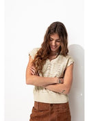 Pull Ajouré Femme - Naturel Uni Clair