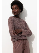 Pull Torsadé en Coton Femme - Violet Uni Colore