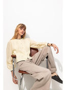 Cardigan Effet 2 en 1 - Naturel Uni Clair