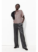 Billy Pantalon en Satin Femme - Gris Uni Fonce