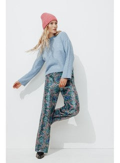 Pantalon Large à Paillettes - Multicolore Imprime