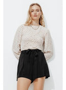 Short Taille Haute Éco-conçu - Noir Uni Fonce