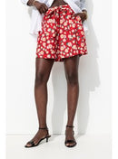 Short Taille Haute Éco-conçu - Rouge Imprime