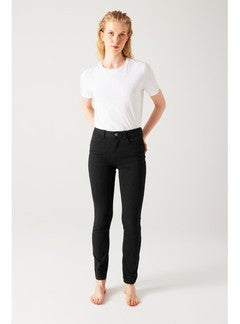 Ernest Jean Skinny Push Up - Noir Uni Fonce