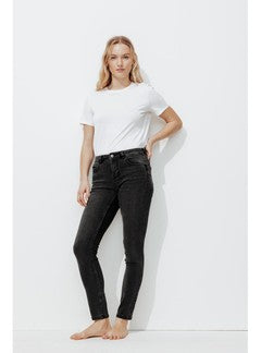 Ernest Jean Skinny Push Up - Jeans Uni Fonce