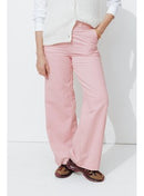 Pantalon Large Velours Côtelé - Rose Uni Colore