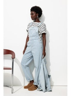 Salopette en Jean Rayé Femme - Multicolore Raye