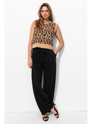 Pantalon Large Version Longue - Noir Uni Fonce