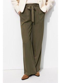 Pantalon Large Version Longue - Kaki Uni Fonce