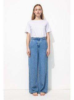 Jean Large en Lyocell Femme - Jeans Uni Clair