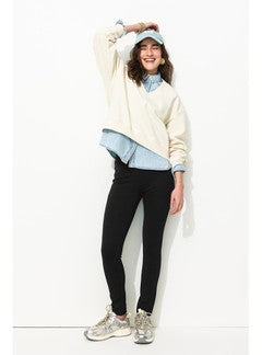 Leggings en Jersey Milano - Noir Uni Fonce