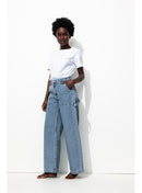 Jean Large Charpentier Femme - Jeans Uni Fonce