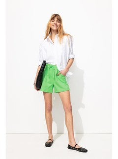 Short en Molleton Uni Femme - Vert Uni Colore