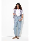 Jean Light Brodé Femme - Jeans Uni Fonce