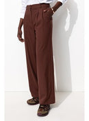 Billy Pantalon Large Femme - Rouge Uni Colore