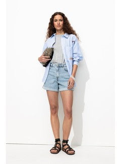 Short en Toile Femme - Jeans Uni Clair
