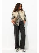 Pantalon en Gaze de Coton - Gris Uni Fonce
