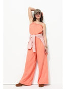 Combipantalon en Gaze de Coton - Rose Uni Colore