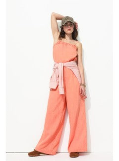 Combipantalon en Gaze de Coton - Rose Uni Colore