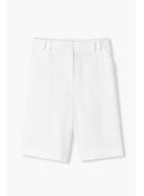 Bermuda en Lyocell & Lin Femme - Blanc Uni Clair