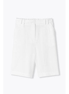 Bermuda en Lyocell & Lin Femme - Blanc Uni Clair