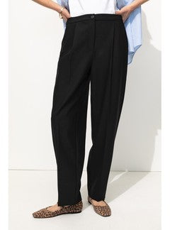 Pantalon de Tailleur Femme - Noir Uni Fonce