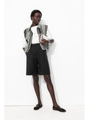 Bermuda Chic en Lyocell - Noir Uni Fonce