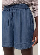 Short en Lyocell Femme - Jeans Uni Fonce