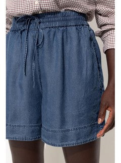 Short en Lyocell Femme - Jeans Uni Fonce