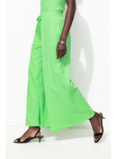 Pantalon Large en Jersey Femme - Vert Uni Colore