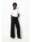 Hector Pantalon Large Femme - Noir Uni Fonce