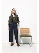 Jean Large Cargo Femme - Jeans Uni Fonce