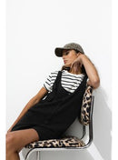 Combishort en Gaze de Coton - Noir Uni Fonce