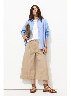Jupe-culotte en Toile Femme - Naturel Uni Clair
