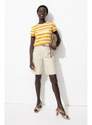 Bermuda en Jean Femme - Naturel Uni Clair