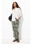 Pantalon Court Imprimé Femme - Noir Imprime