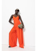 Combi-pantalon à Bretelles - Orange Uni Colore
