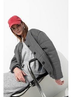 Veste Matelassée Femme - Gris Uni Clair