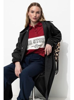 Trench Coupe-vent Femme - Bleu Uni Fonce
