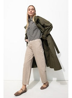 Trench Coupe-vent Femme - Naturel Uni Clair