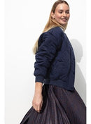 Bomber en Lyocell Matelassé - Bleu Uni Fonce