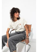 T-shirt Coeur Femme - Naturel Uni Clair